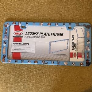Licence plate frame teal with dogs